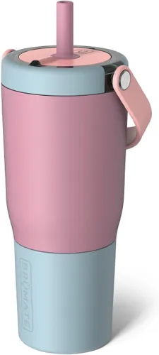 Vista 20 de BrüMate Resa - Vaso de viaje 100% a prueba de fugas de 25 onzas con asa y pajilla, popote SoftSip flexible, funda de silicona para mayor