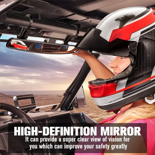Vista 2 de Amplio retrovisor espejo para carrera con abrazadera de 2" para POLARIS RZR XP 900 Can Am Maverick, 4,4 cm Abrazadera
