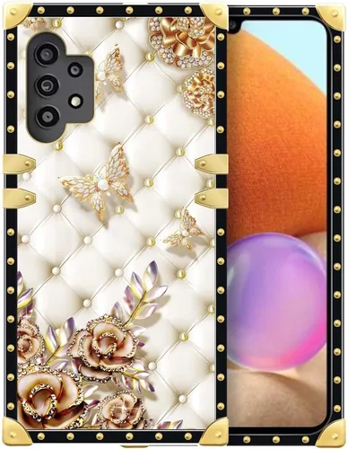 Vista 196 de Funda compatible con Samsung Galaxy A03S 4G, TPU suave de lujo y parte trasera de policarbonato duro para niñas y mujeres, funda protectora a prueba