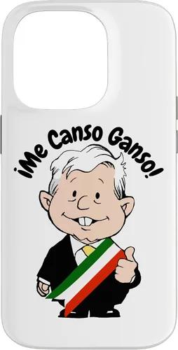 Vista 17 de Carcasa para iPhone 16 AMLO Amlito Me Canso Ganso Divertida y linda caricatura mexicana Muñeco