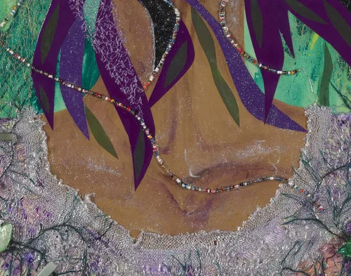 Vista 5 de Susan M. Epperly "Queen Nolani" Original Mixed Media Acrylic Painting 24" x 36" x 3" on Canvas