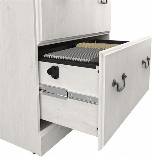 Vista 6 de Bush Home Archivador lateral Saratoga con 2 cajones en roble blanco lino