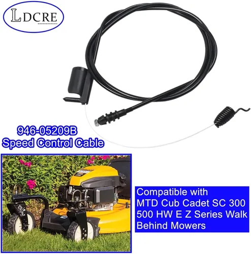 Vista 2 de 946-05209B Cable de control de velocidad, compatible con MTD Cub Cadet SC 300 500 HW E Z Series Walk Behind Mowers, cable de transmisión