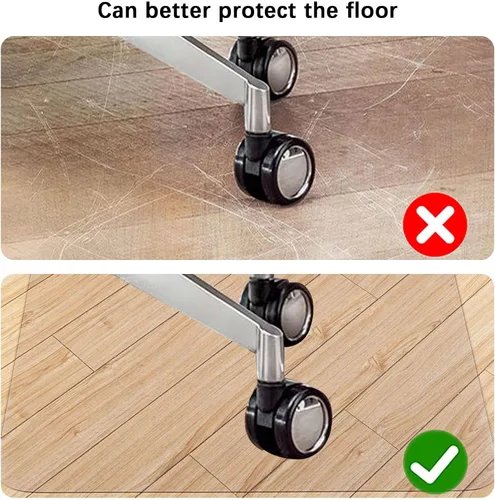 Vista 6 de Drsyffsup Alfombrilla de suelo duro para silla de oficina, cubierta protectora de suelo de PVC transparente, antideslizante, impermeable, 0.079 in