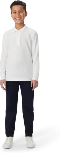Vista 3 de French Toast Camisa de uniforme escolar de piqué con manga larga para niños y niñas, Azul marino