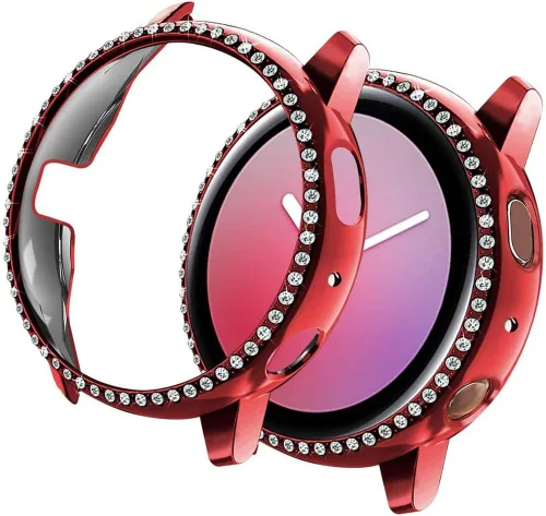 Vista 9 de FitTurn Funda protectora brillante compatible con Samsung Galaxy Watch Active2 de 1.575 pulgadas, 1.732 pulgadas, protector de placa de diamantes