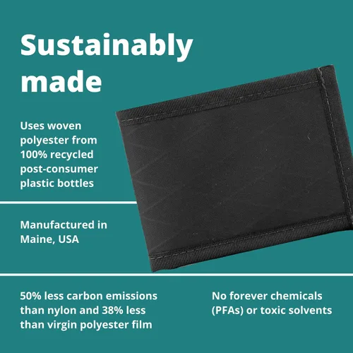 Vista 4 de Flowfold RFID Blocking Vanguard Billetera Bifold Durable Slim Wallet Frontal bolsillo cartera cartera bifold hecha en Estados Unidos Cartera hecha