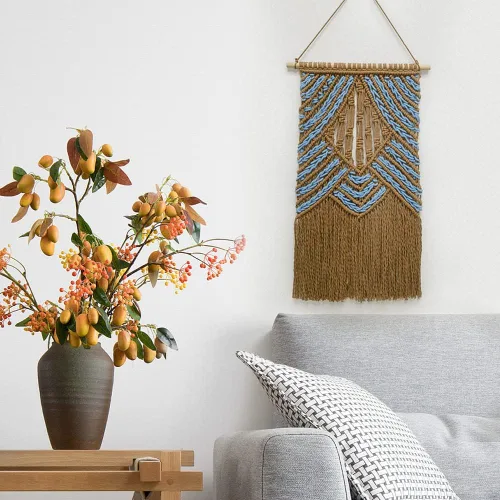 Vista 3 de BMIDRUT Tapiz colgante de macramé, atrapasueños, tapices tejidos a mano, decoración de pared para el hogar, frontón de pared