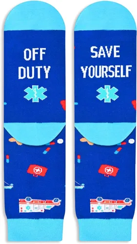 Vista 3 de Zmart Calcetines divertidos unisex EMT profesor abogado jefe, regalos divertidos EMT profesor abogado jefe tener un buen día regalos