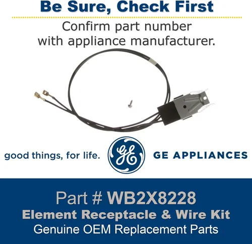 Vista 3 de GE WB2X8228 Kit de receptáculo y cable de elemento OEM genuino para cocinas eléctricas GE