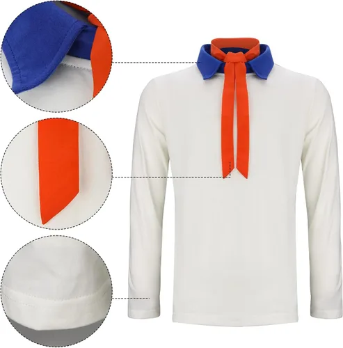Vista 6 de Disfraz de Fred para hombre, disfraz de Halloween para adulto, camisa de manga larga con bufanda