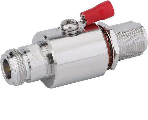 Vista 3 de Pararrayos N Hembra a N Hembra Mamparo Protector contra sobretensiones de relámpago IP67 con tubo de gas de 90 V 50 Ohm DC-3GHz