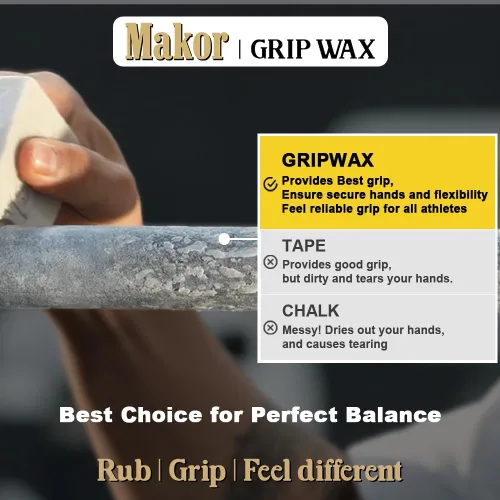 Vista 5 de MAKOR GRIPWAX - Barra de dominadas todo en uno con potenciador de agarre de 2.12 oz, anillos, pesas rusas, mancuernas para crossfit, F45, Hyrox