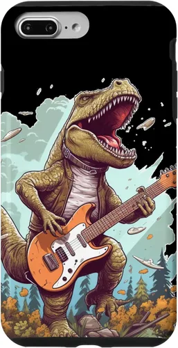 Vista 12 de Funda para iPhone 16 Cool Tyrannosaurus Rex con bajo para amantes de los dinosaurios