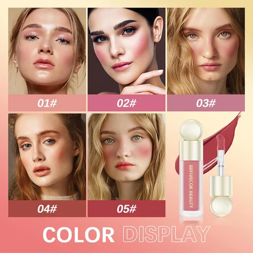 Vista 8 de Rubor líquido, acabado de terciopelo mate natural, rubor facial líquido crema suave para mejillas, maquillaje para tinte de piel, ligero y mezclable
