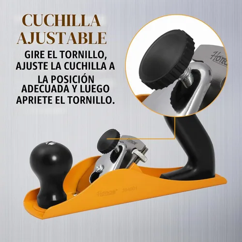 Vista 5 de Hoteche Cepillo de Madera No.4 - Cepillo de Banco Manual Ajustable de Alisado para Carpintería y Recorte - Cepillo de Juntas de 9.5 Pulgadas