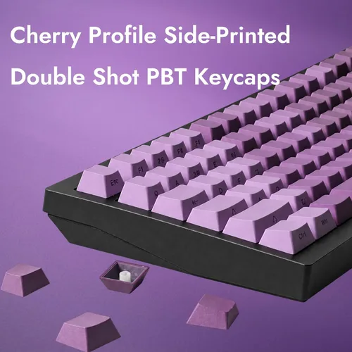 Vista 2 de LEMOKEY X4 QMK Teclado Mecánico con Cable, Diseño 75% South-Facing Retroiluminado Rojo, Teclas PBT de Doble Inyección Impresas Lateralmente