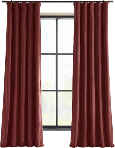Vista 73 de HPD Half Price Drapes Cortinas Opacas Térmicas de Terciopelo Signature para Sala de Estar de 63 Pulgadas de Largo (1 Panel) con Bolsillo para Barra