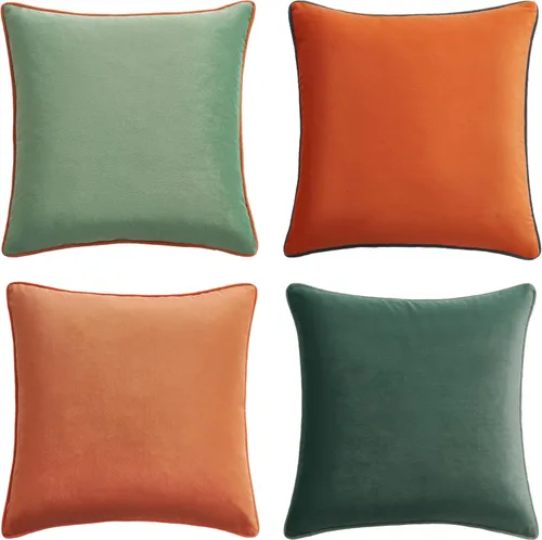 Vista 13 de MONDAY MOOSE - Juego de 4 fundas de cojín decorativas de terciopelo suave, diseño moderno de doble cara; mezcla y combina, rellenos de almohada