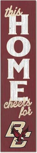 Vista 24 de KH Sports Fan Letrero de Alabama Crimson Tide This Home Cheers for Porch Leaner, 11 x 46 pulgadas, carmesí de marea carmesí; muestra tu espíritu