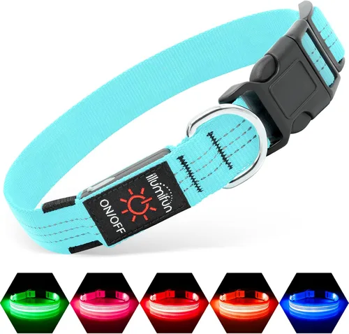 Vista 11 de Illumifun Collar LED para Perros Pequeños - Collar de Seguridad para Perros con Luz Recargable por USB, Collar con Luz de Correa de Nailon Ajustable