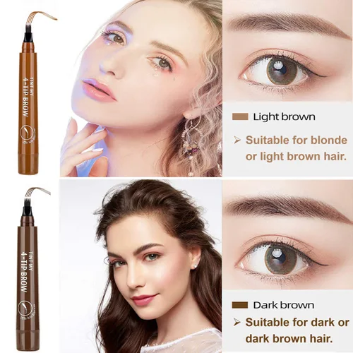 Vista 5 de 3 lápices de cejas negros para mujer, impermeables, de larga duración, lápiz de cejas Microblading para cejas fácil crear maquillaje natural de cejas