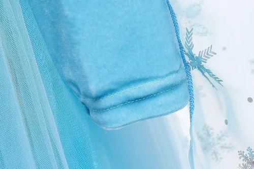 Vista 7 de OMFIONES Elsa - Vestido de princesa de Frozen para niñas, disfraz de Halloween, fiesta de cumpleaños con accesorios