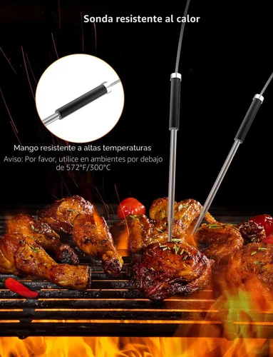 Vista 7 de Govee Termómetro Bluetooth para carne, termómetro inalámbrico de carne para horno ahumador, termómetro digital para parrilla con 2 sondas, modo