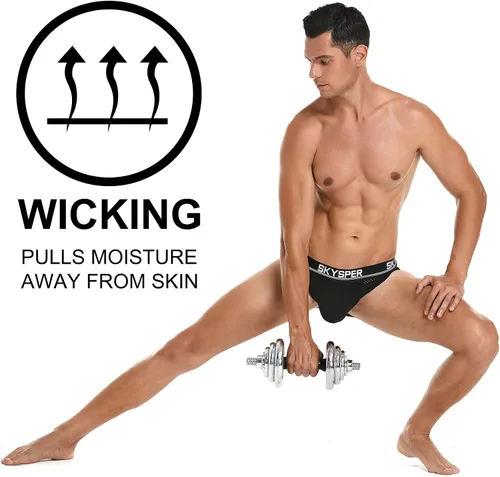 Vista 45 de SKYSPER Jock Strap Athletic Supporter para hombres Sexy Jockstrap Ropa interior masculina