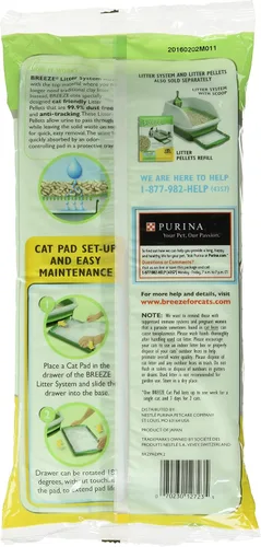 Vista 2 de Tidy Cats Breeze Bright Lemongrass - Paquete de repuesto de almohadillas de arena perfumadas para gatos, 10 unidades (paquete de 1)