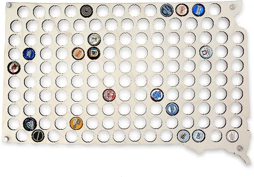 Vista 32 de Torched Tapa de cerveza Mapa Alabama, Estados Unidos tapa de cerveza titular decoración de pared, regalo para amantes de la cerveza para hombres