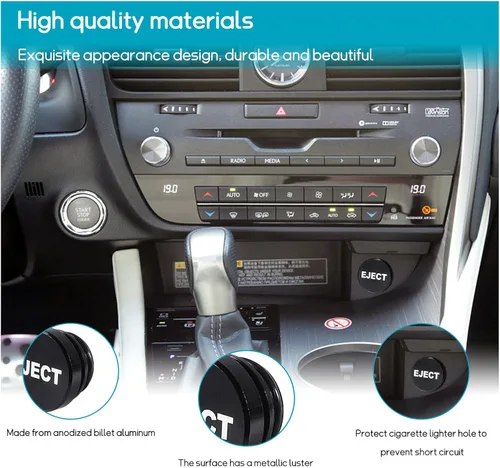 Vista 3 de Augeny Funda para Encendedor de Cigarrillos de Coche, Botón de Expulsión a Prueba de Polvo de Aluminio, Funda Universal para Encendedor