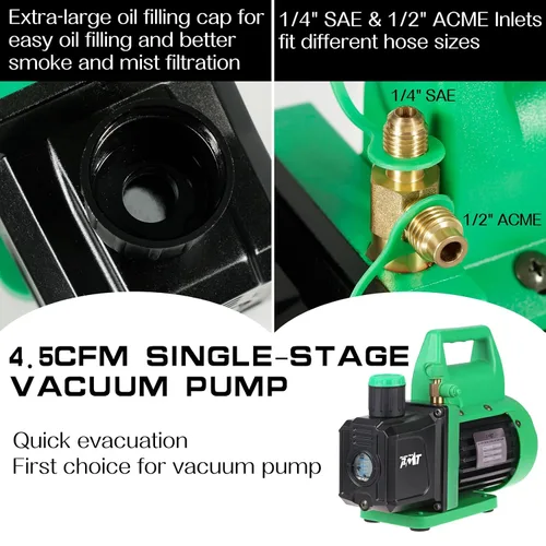 Vista 6 de Bomba de vacío PB Motor Tech de 4.5 CFM con cámara de vacío de 3 galones with Tempered Glass Lid, Double Rubber Seals, For Resin Casting