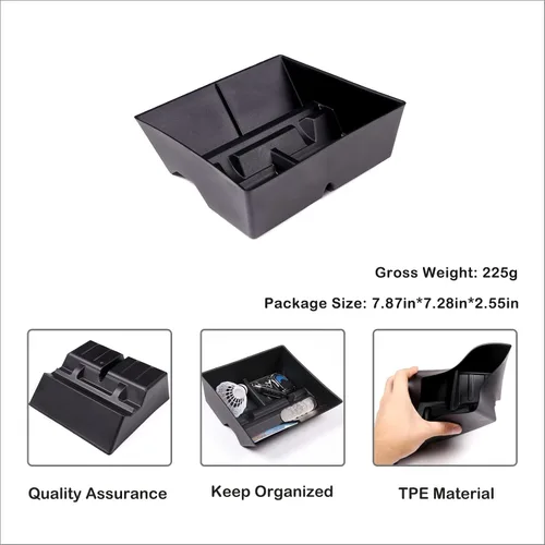 Vista 9 de Aunginsy Caja de almacenamiento de consola central inferior para automóvil compatible con Toyota Tundra 2022-2026, bandeja organizadora