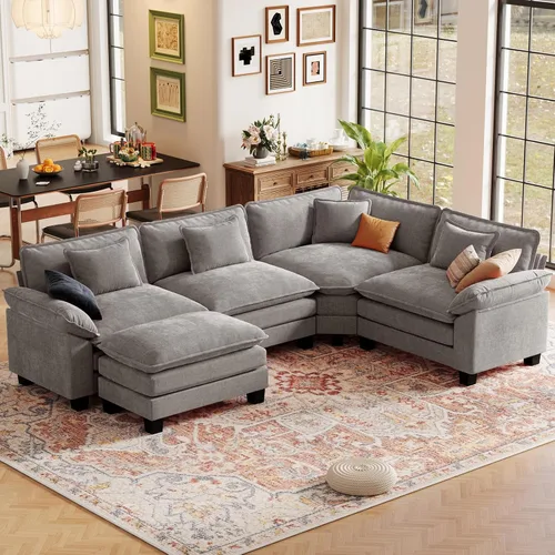 Vista 22 de CDCASA Silla de acento de gran tamaño de 50'' con otomana Asiento extra ancho y profundo estilo sofá nube para sala de estar, dormitorio, rincón
