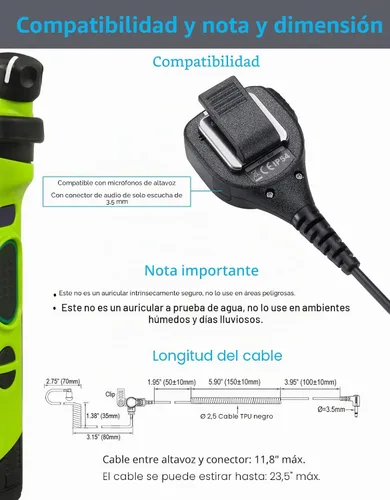 Vista 6 de Commountain audífono de 3,5 mm solo para escucha compatible con micrófono de altavoz, auricular de tubo acústico solo para recepción con 3 moldes