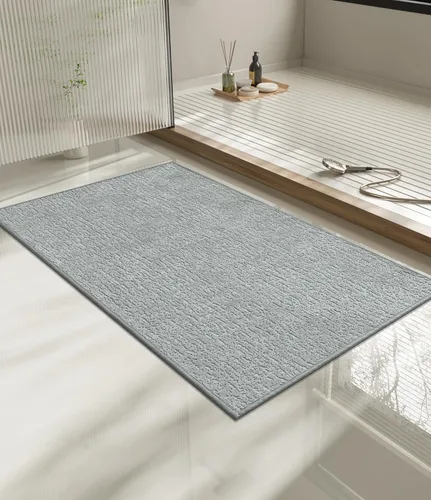 Vista 27 de Chakme Juego de 2 alfombras de baño ultrafinas, absorbentes, antideslizantes, lavables a máquina, color negro, 17 x 24 pulgadas / 17 x 30 pulgadas