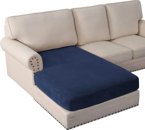 Vista 13 de ADPON Funda de cojín elástica de terciopelo para sofá, funda de cojín de felpa para silla, sofá biplaza o sofá, protector de muebles, cojín de Gris
