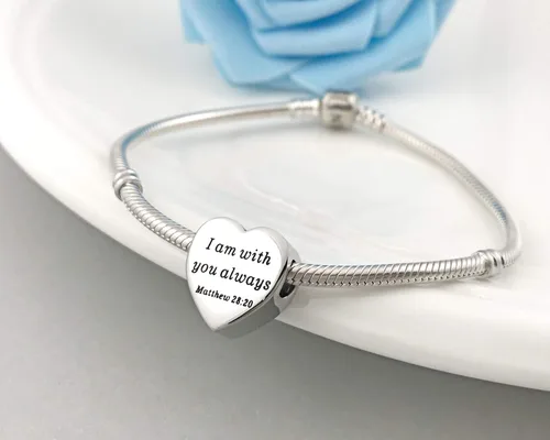 Vista 6 de MUERDOU Pulsera con dije de corazón en forma de versículo bíblico cristiano oración fe joyería religiosa regalos para mujeres
