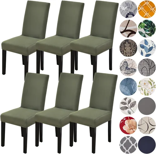 Vista 61 de HZDHCLH Juego de 4 fundas para sillas de comedor color burdeos, fundas elásticas de elastano para sillas Parsons, paquete de 4, fundas de asiento