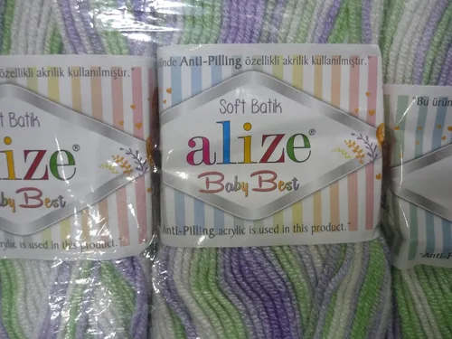 Vista 6 de 90% acrílico suave lana 10% hilo de bambú para tejer a mano Alize Baby Best Batik Crochet Lace Bordado Arte Artesanía Kit de costura Baby Blanket