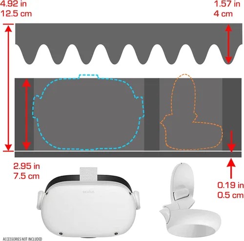 Vista 5 de USA Gear VR Headset Case - Virtual Reality Hard Shell Case VR Travel Case with Customizable Foam Interior & Egg-Crate Foam Top - Compatible with