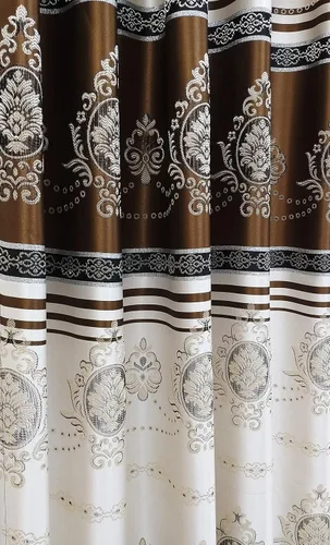 Vista 5 de GOHD Harmony Horizon. Panel de cortina jacquard con cenefa de lujo adjunta. Juego de 2 piezas. Cada pieza de 54 pulgadas de ancho x 90 pulgadas