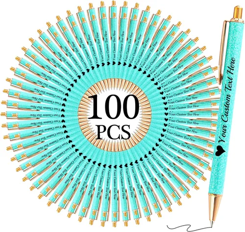 Vista 38 de Bolígrafos con purpurina personalizados con nombre, bolígrafos bonitos y bonitos personalizados, bolígrafos retráctiles de tinta negra, suministros