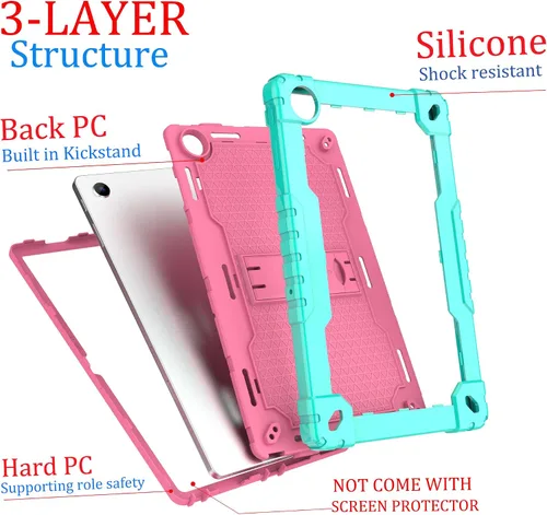 Vista 6 de Para Onn 10.4 Tablet Pro 2023 Modelo: 100110603 Funda protectora híbrida de alta resistencia con correa para el hombro para Walmart Onn 10.4 Tablet