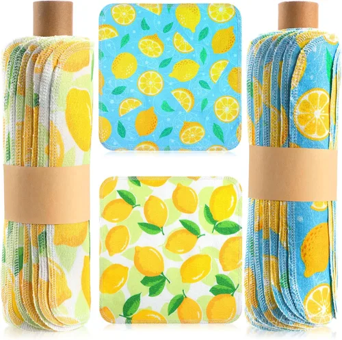 Vista 27 de Redbaker 50 piezas de toallas de papel reutilizables, paños de algodón reutilizables sin papel, toallas de papel absorbentes lavables
