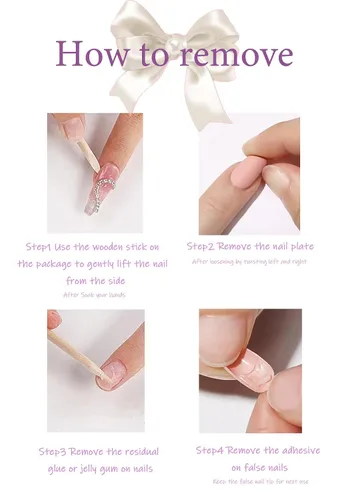 Vista 8 de Uñas postizas cortas redondas SWEKKE de verano, punta francesa, uñas postizas de cobertura completa, uñas adhesivas de color rosa, azul, punta