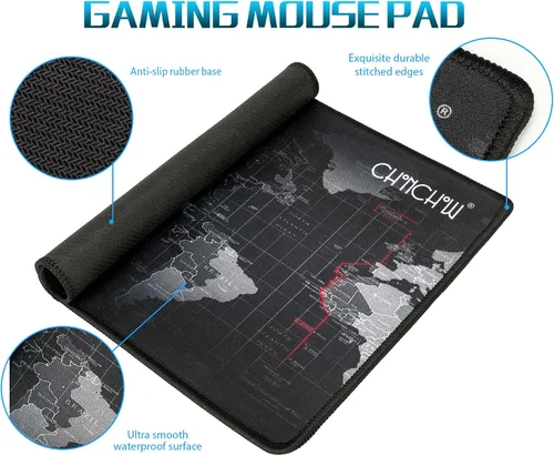 Vista 7 de Combo de teclado y mouse para juegos con cable LED con teclado de personajes emisores 4800DPI 2 botones laterales USB Mouse Rainbow Retroiluminado