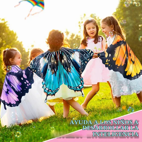 Vista 5 de Alas de mariposa monarca para niñas, disfraz de princesa de hada para niñas pequeñas, disfraz para hermana mayor, juguete para fiesta de baile