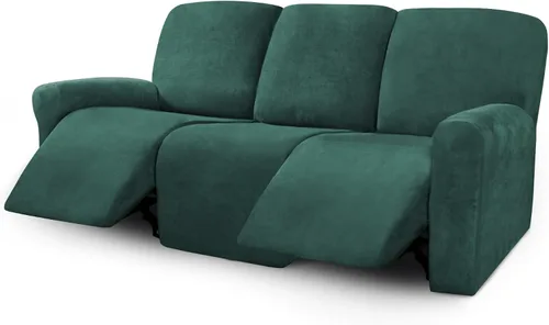 Vista 17 de ULTICOR Fundas de terciopelo para sofá reclinable de 8 piezas, fundas elásticas para sofá reclinable de 3 cojines, fundas para muebles, fundas